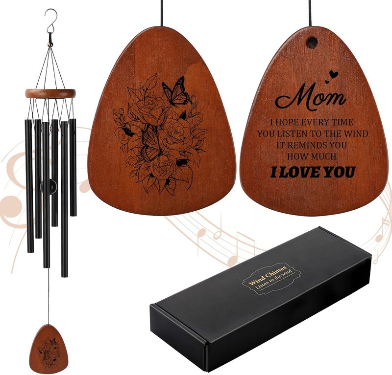 PRSTENLY Gifts for Mom from Daughter Son- Moms Wind Chimes Gifts from Kids for Birthday Valentines Day Mothers Day Christmas Best Mom Ever Gift - Image 1